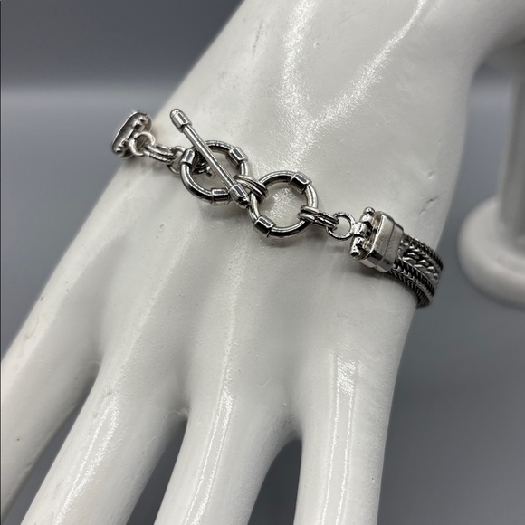 Silver and Turquoise Enamel Bracelet JP361 - Picture 5 of 9